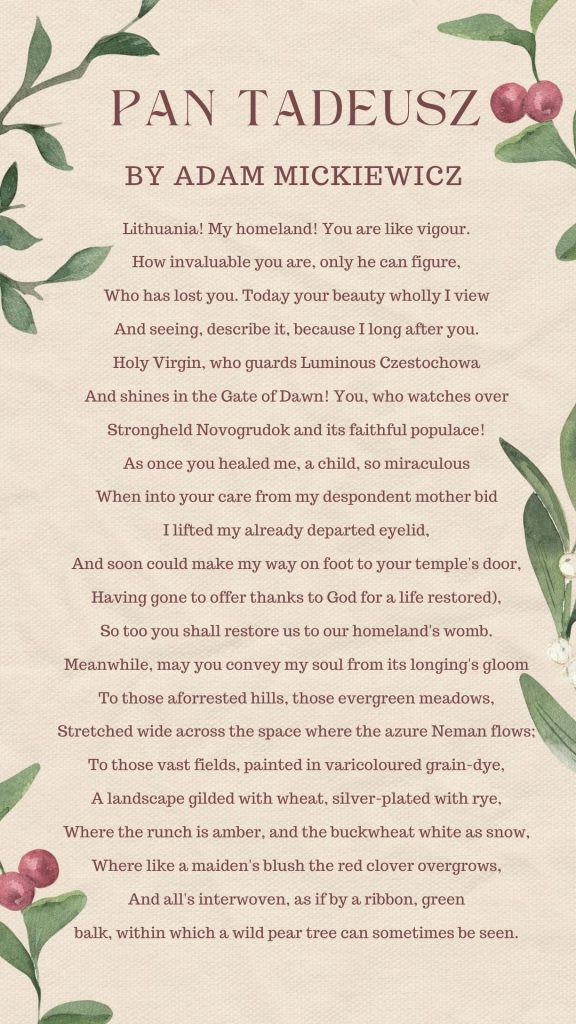 Adam Mickiewicz's Pan Tadeusz